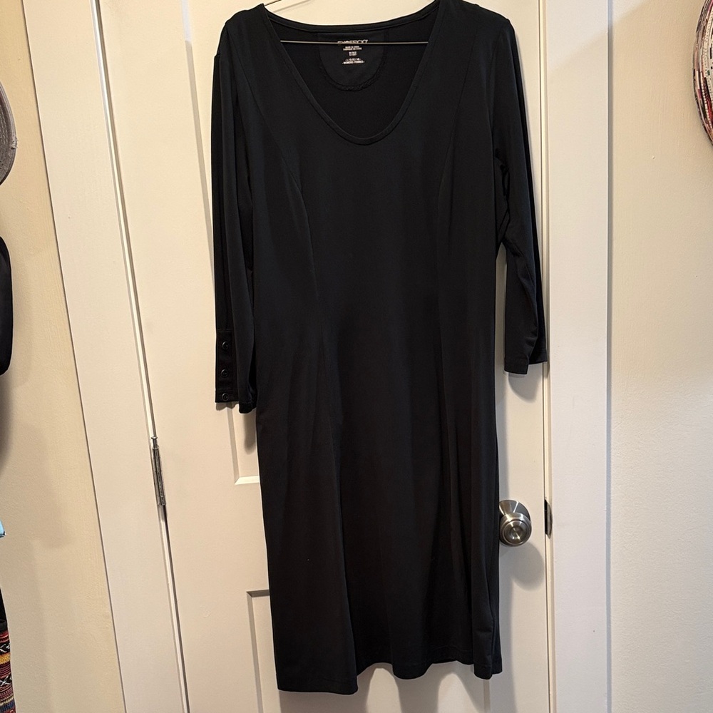 Exofficio Womens Casual Black Long Sleeve Dress size L